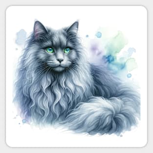 Nebelung - Watercolor Cat Sticker
